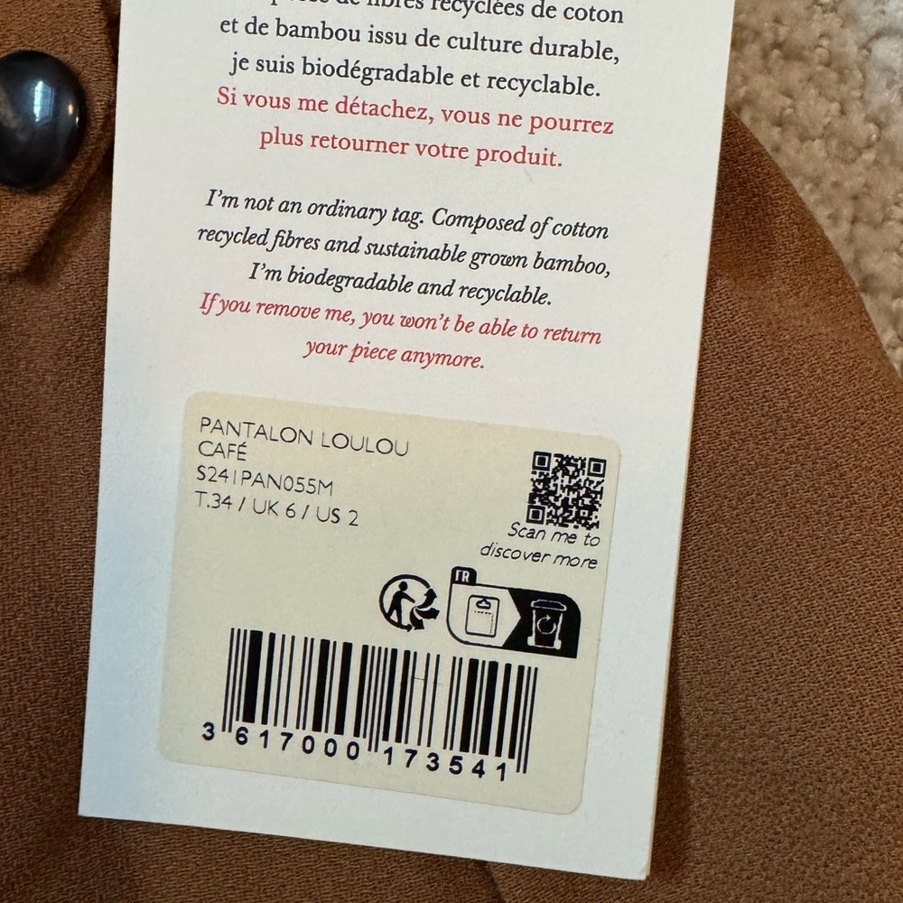NWT Sézane LouLou Trousers - Picture 2 of 6